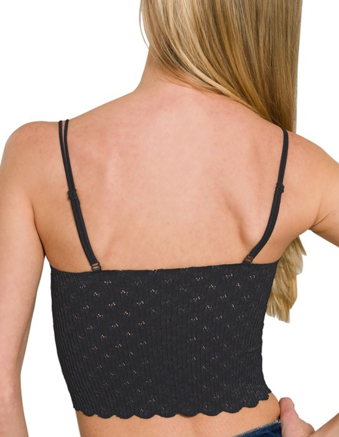 Black Flower Padded Tank