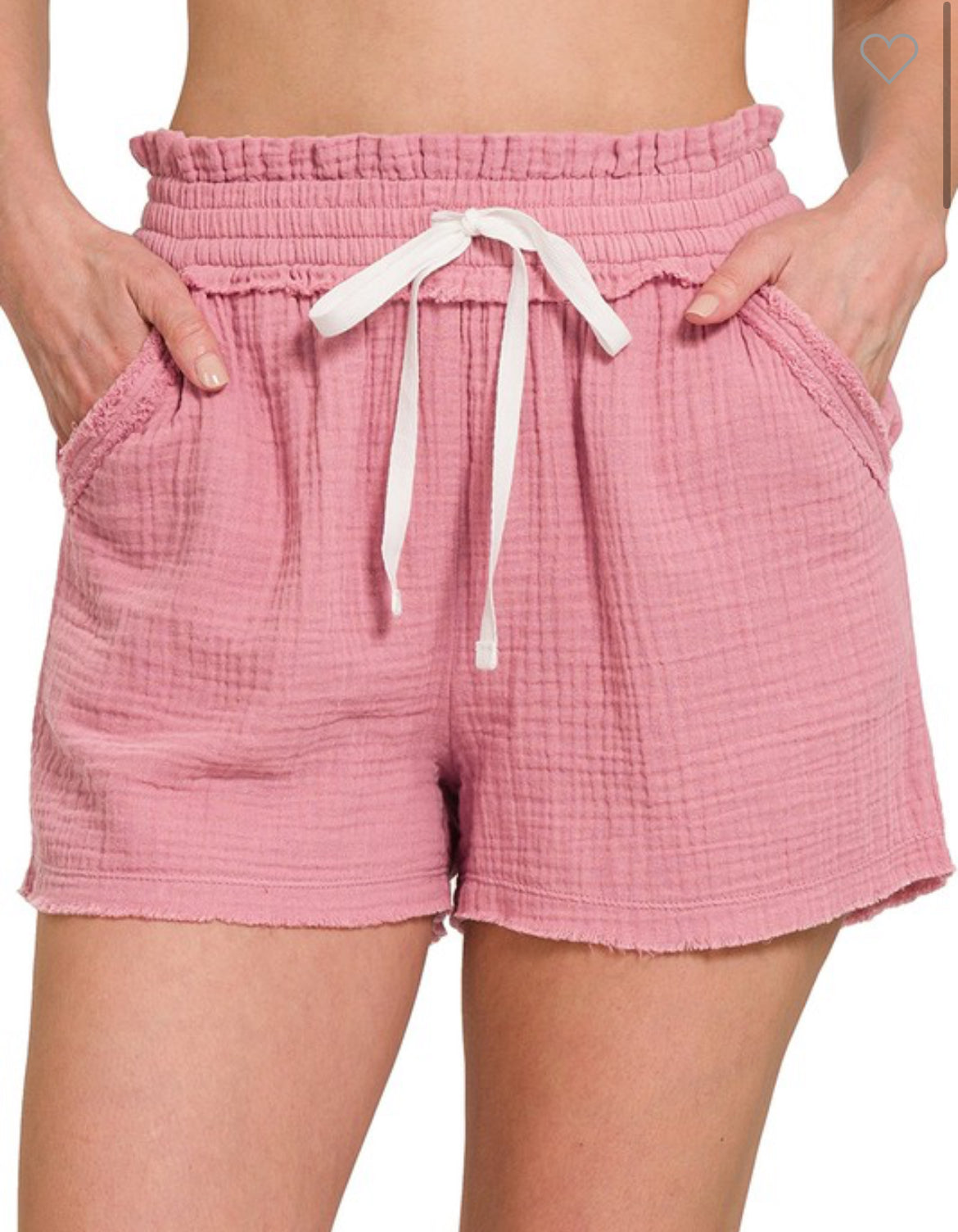 Blush Pink Tie Shorts