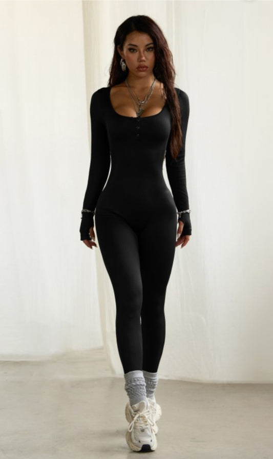 Black Full Body Romper