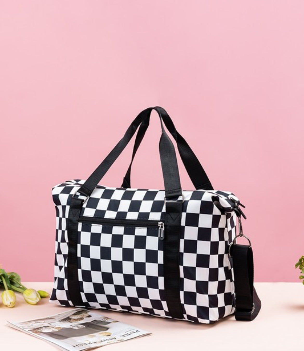 Checkered Duffle Bag