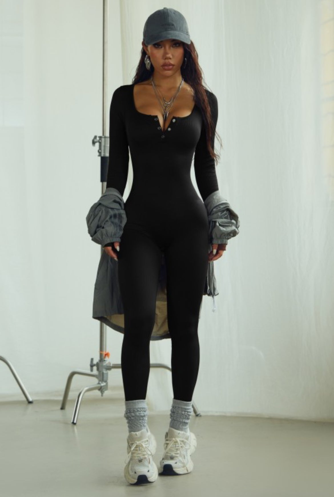 Black Full Body Romper