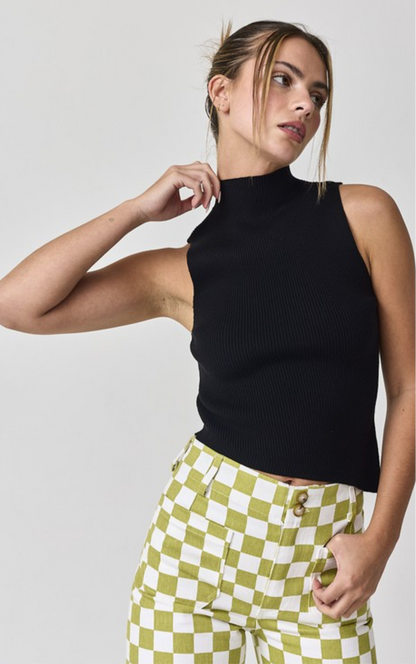 Black Turtle Neck Tank
