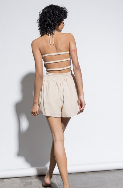 Off White Romper Back Cross( Color Of Pic 1)